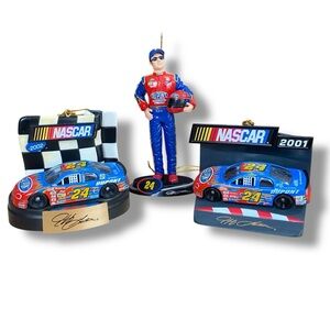 NASCAR Diecast Ornament Set with Blue & Red Jeff Gordon Racecar